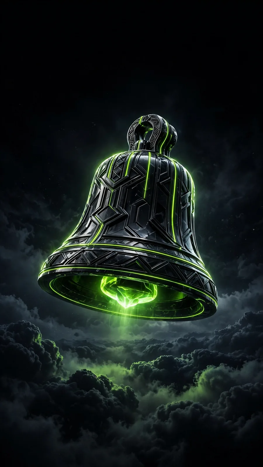 La Campana — the obsidian bell of the cohort, glowing from beneath